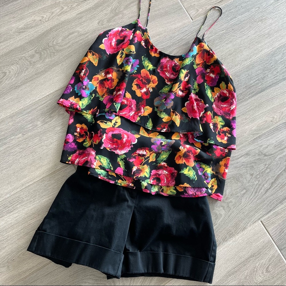Paper Crane floral tiered tank top